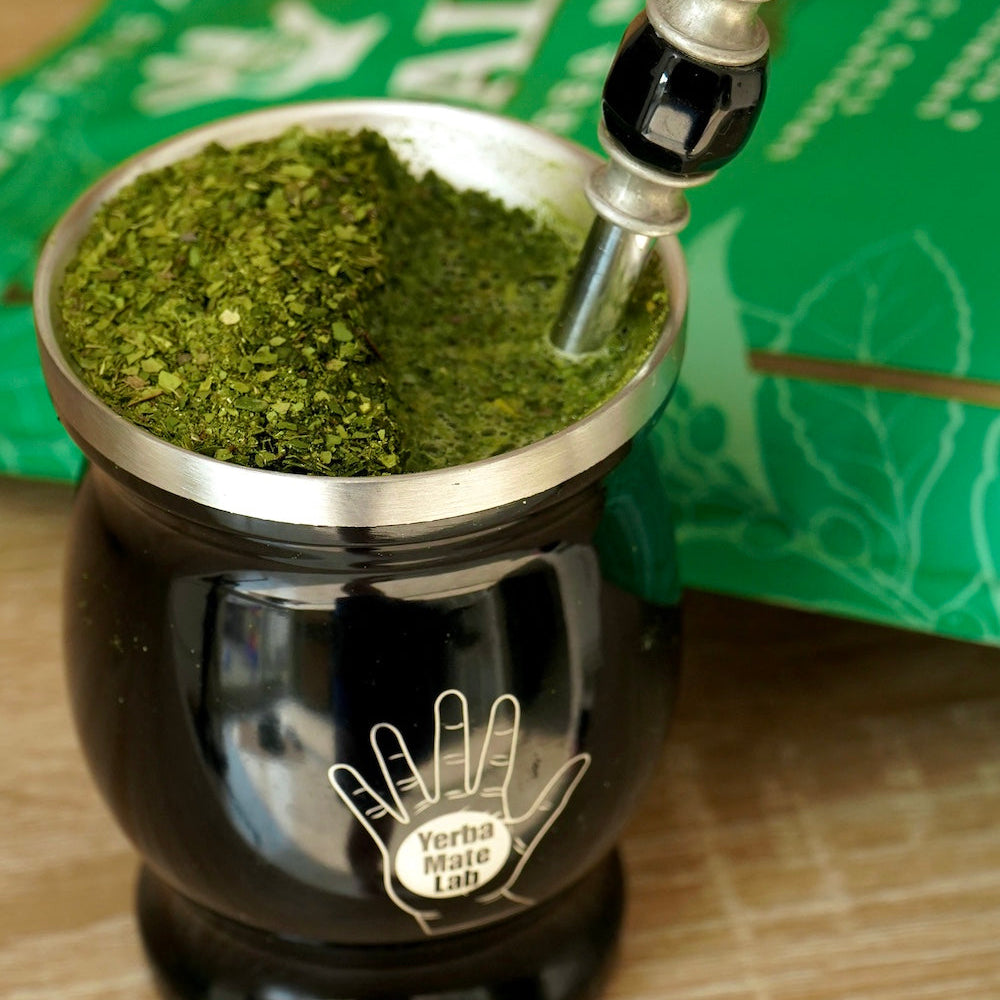 stainless steel gourd with yerba prepared