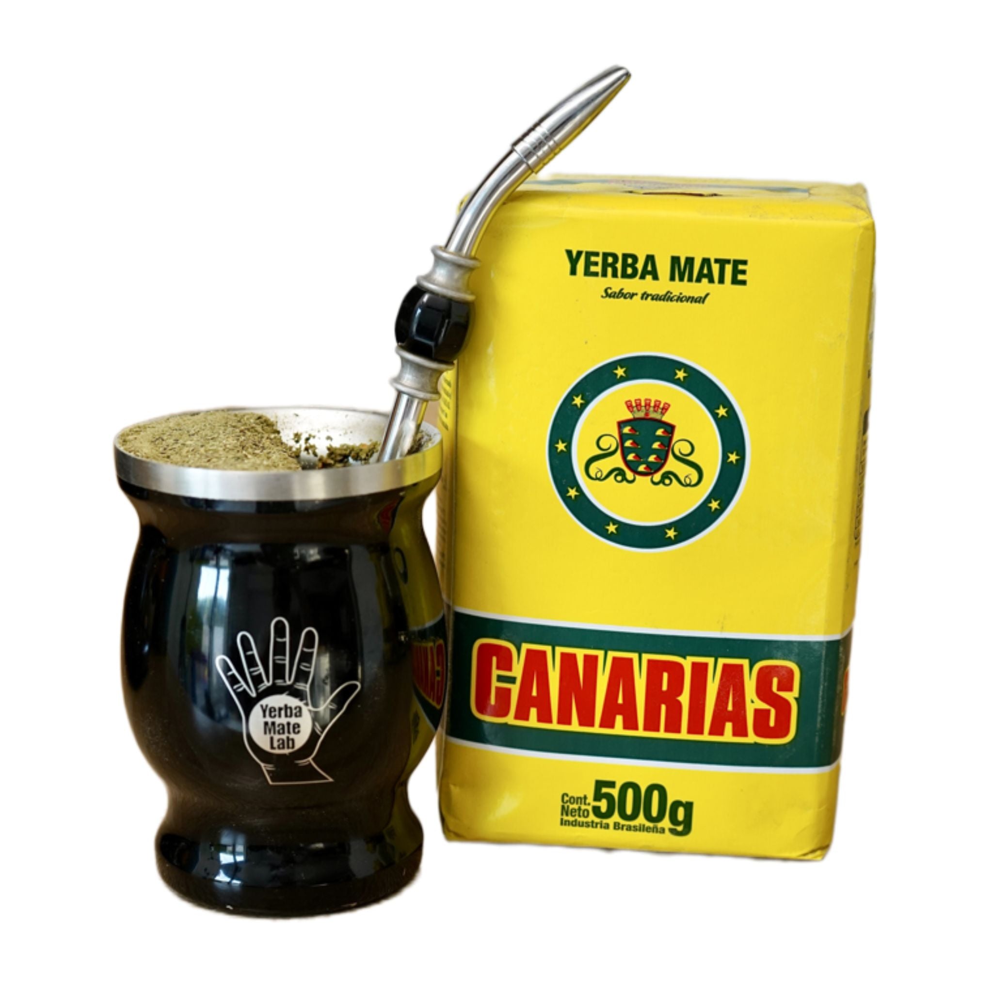 canarias yerba mate kit with stainless steel gourd