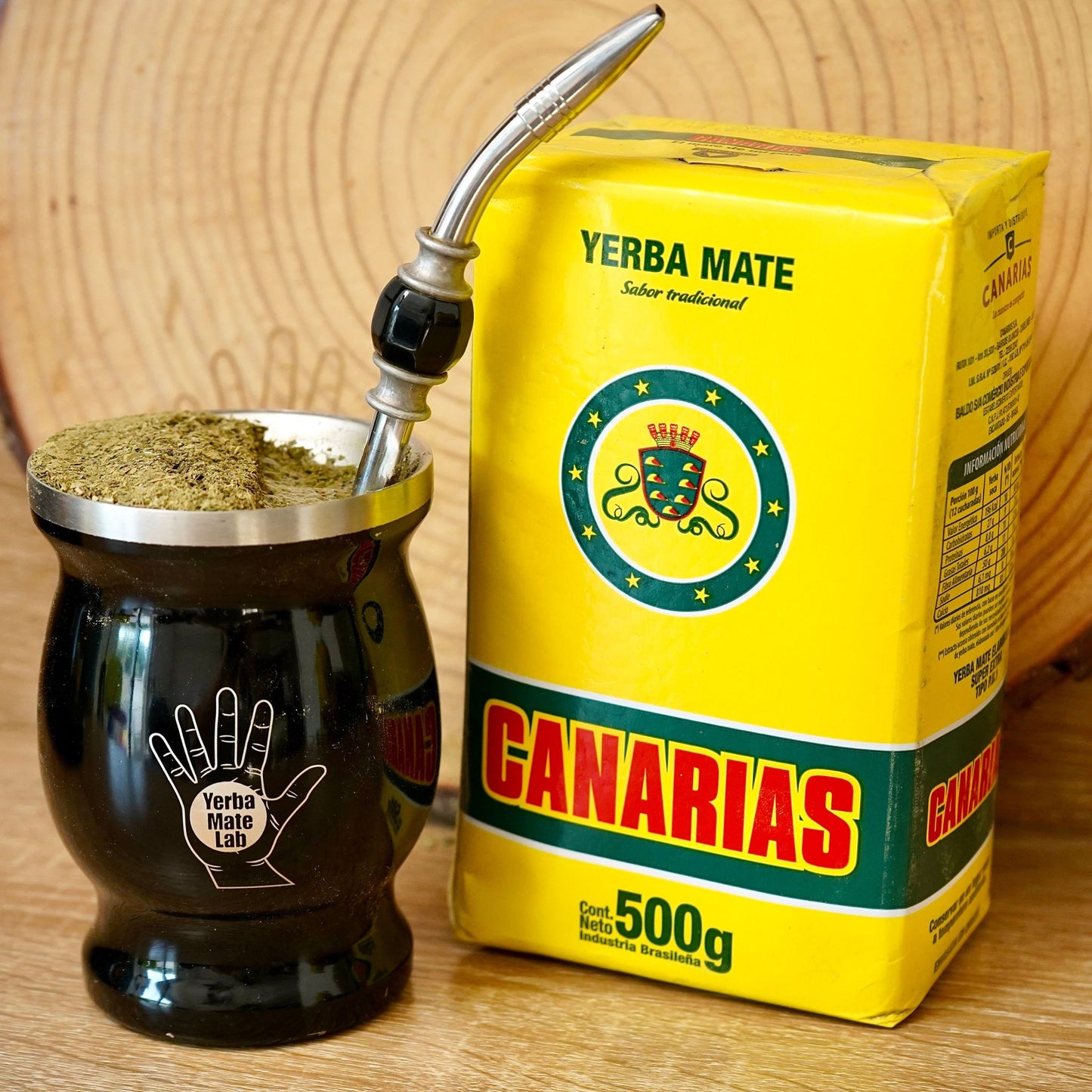 canarias yerba mate with stainless steel set