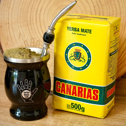 canarias yerba mate with stainless steel set