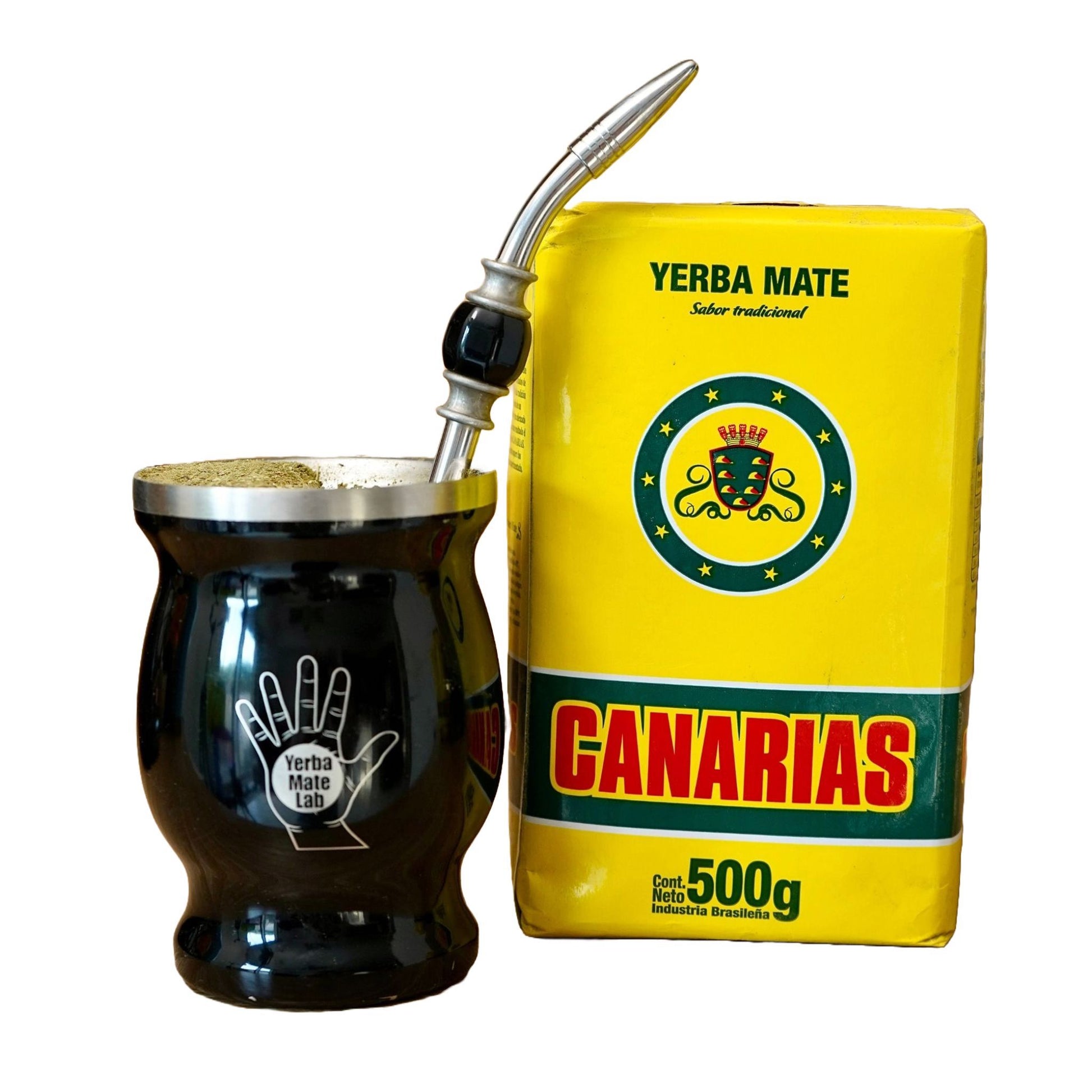 canarias yerba mate kit with stainless steel gourd