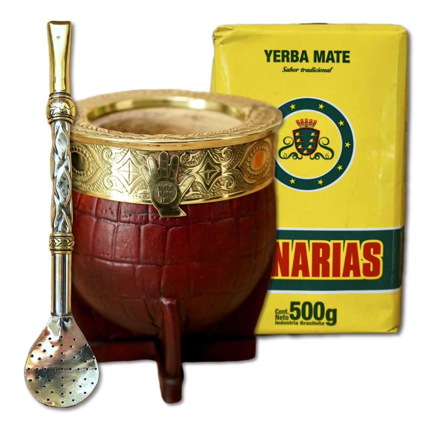 Premium Yerba Mate Kit - Imperial Mate Gourd, Bombilla, & Canarias