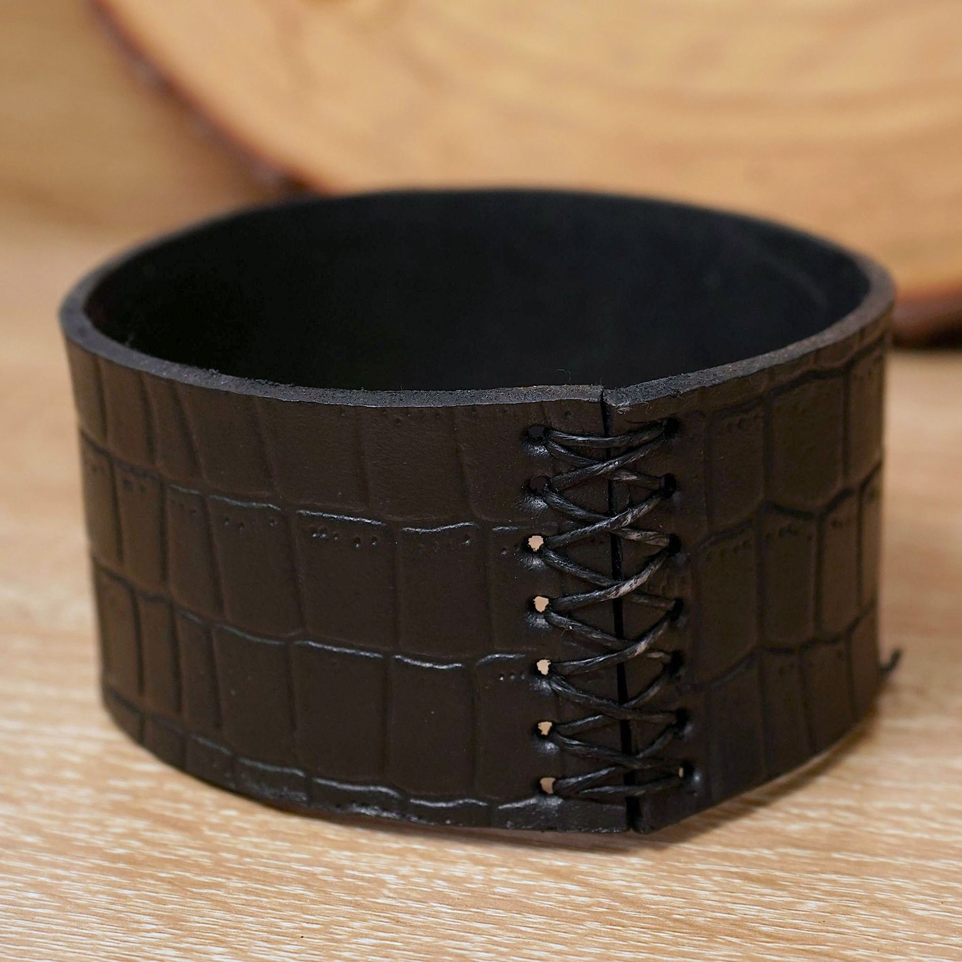 croc leather base for mate gourd