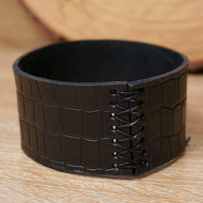 croc leather base for mate gourd