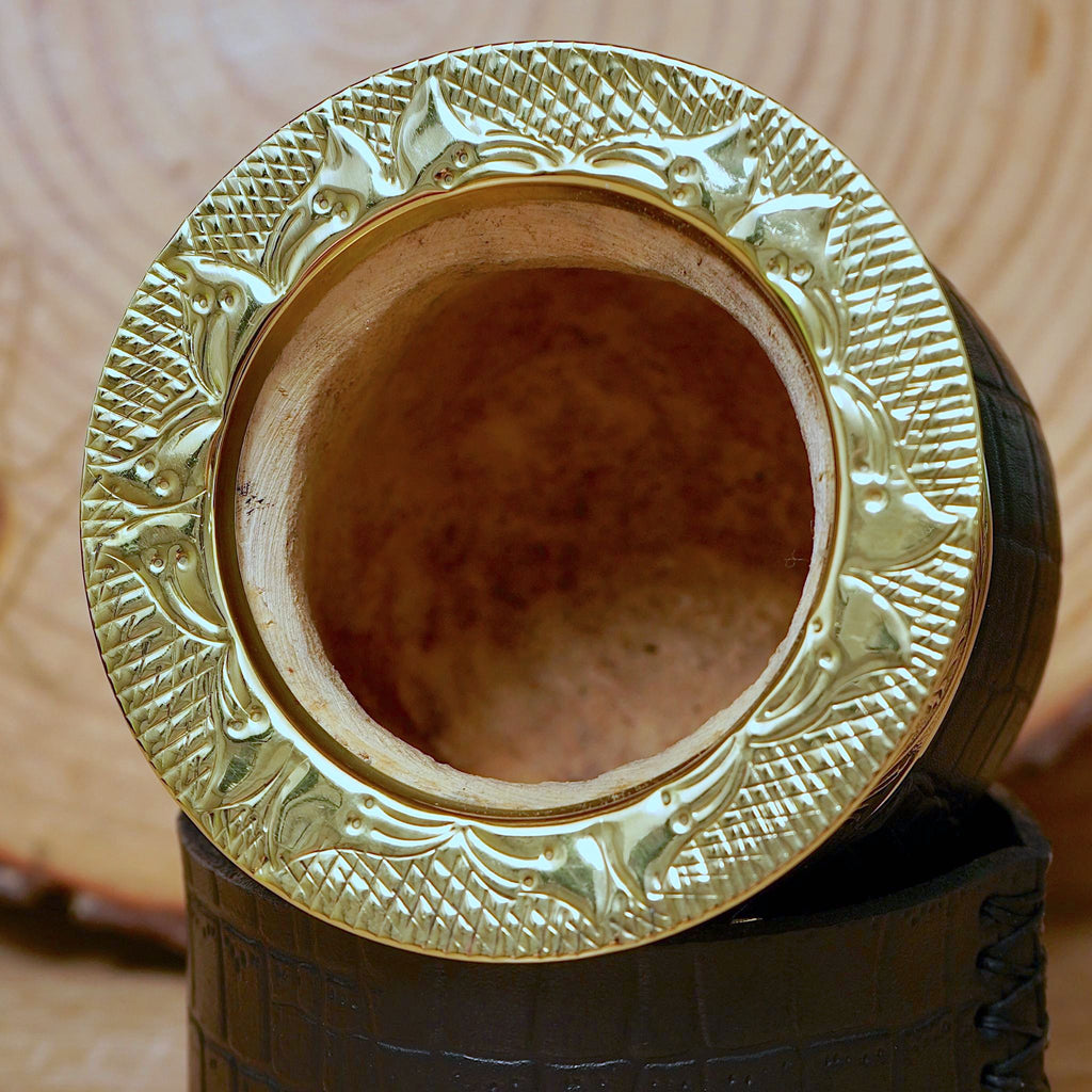 "BALON" Imperial Criollo Mate - Bronze Rim & Leather Base