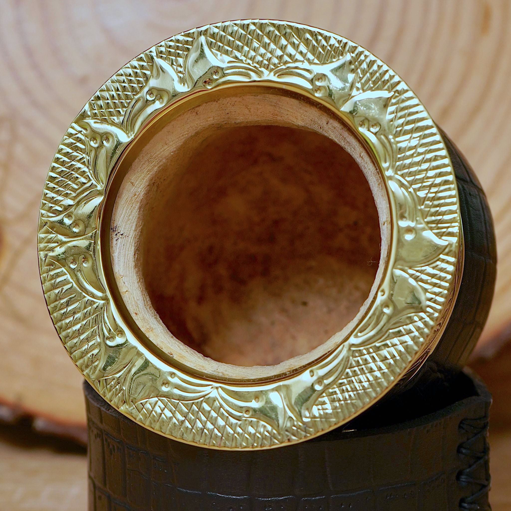 "BALON" Imperial Criollo Mate - Bronze Rim & Leather Base