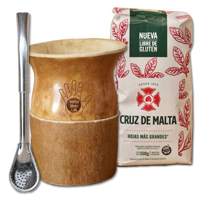Calabash Yerba Mate Kit - Mate Gourd, Bombilla, & Yerba