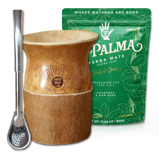 Calabash Yerba Mate Kit - CRIOLLO Gourd, Bombilla, & Yerba