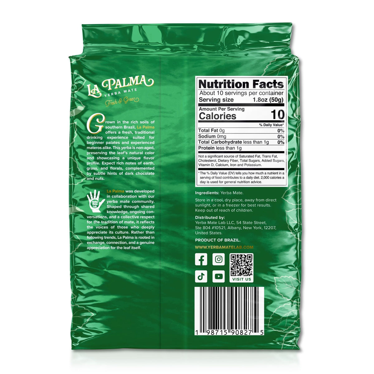 la palma yerba mate bag back