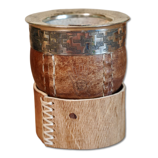(LIMITED) Imperial Calabash Mate Gourd - Chiseled Rim & Natural Leather
