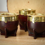 "CÁLIZ" Imperial Mate Gourd - Chiseled Bronze Rim & Croc Leather